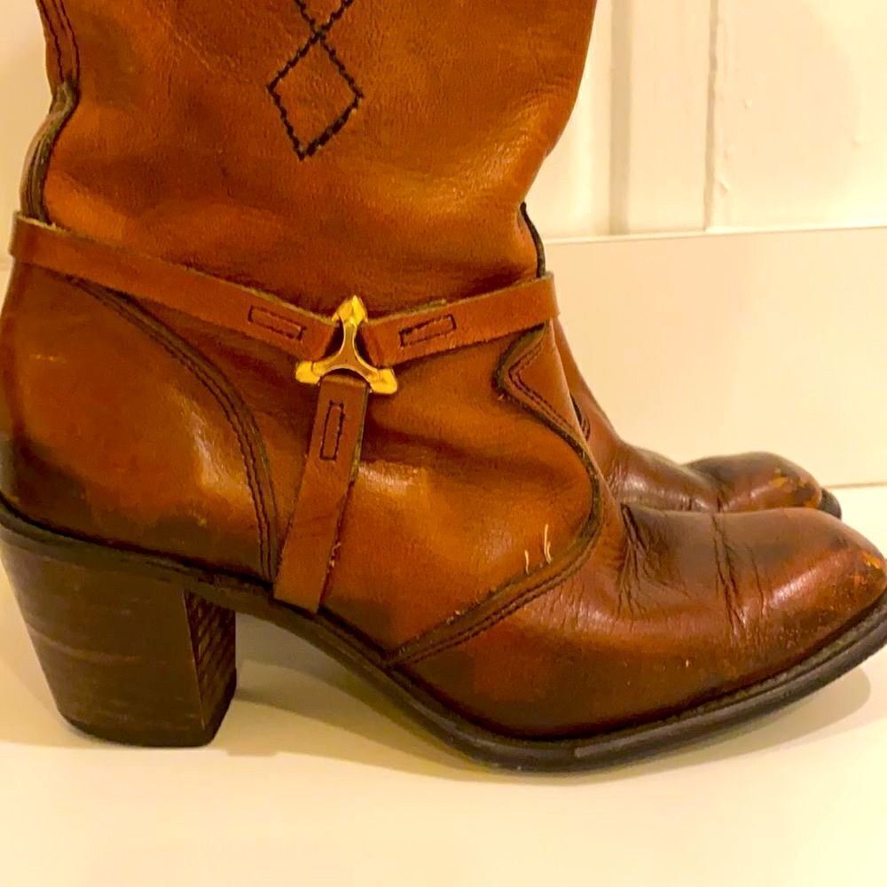 Vintage Wrangler Western Hippie Boots 70s 80s Boho A8 - Picture 7 of 14